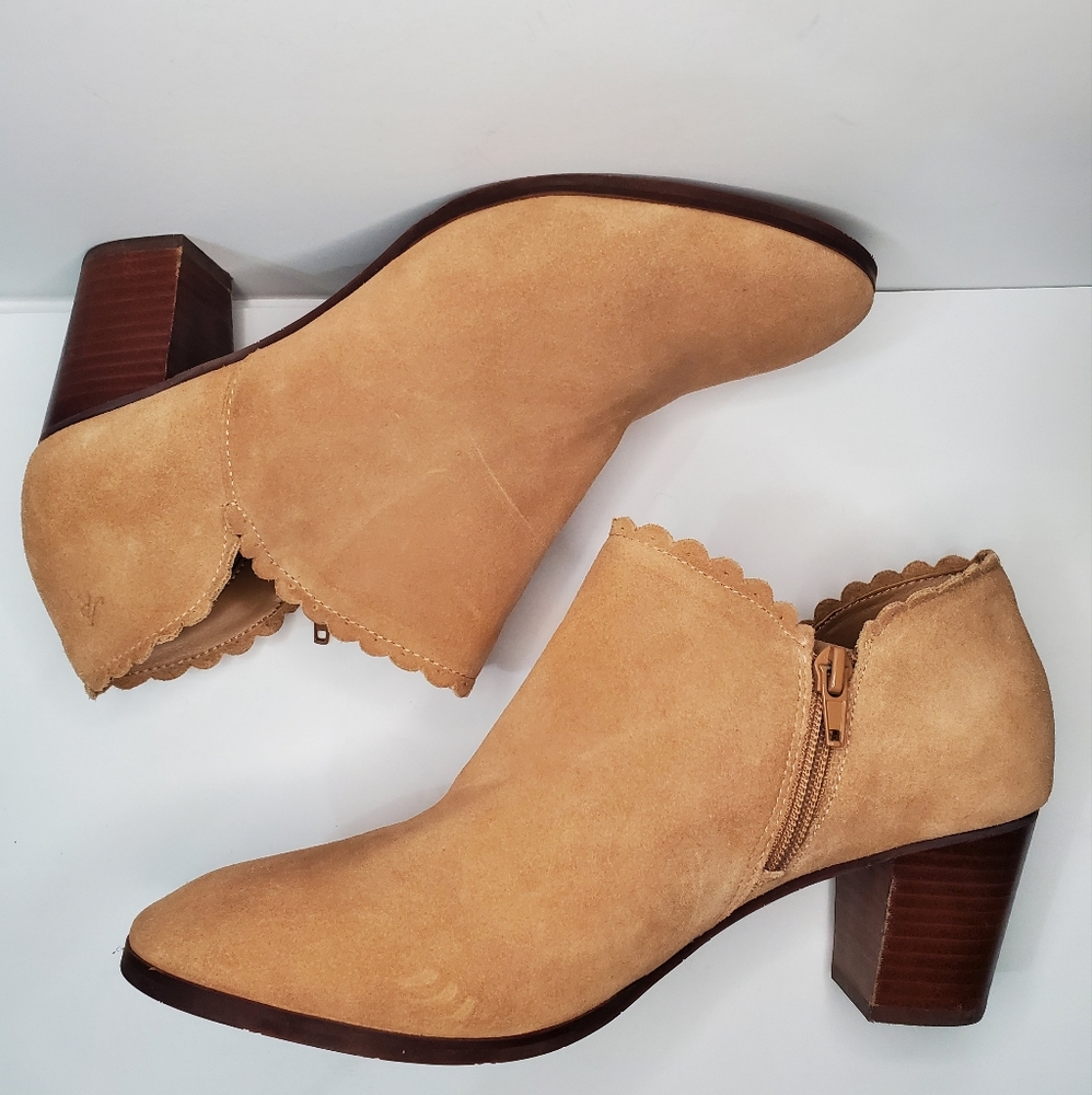 Jack Rogers Marianne suede Oak ankle booties